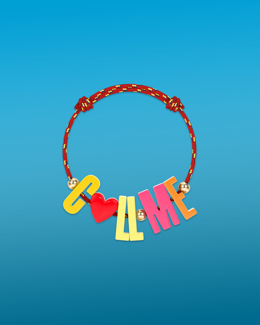'call Me' Cord Bracelet - Red