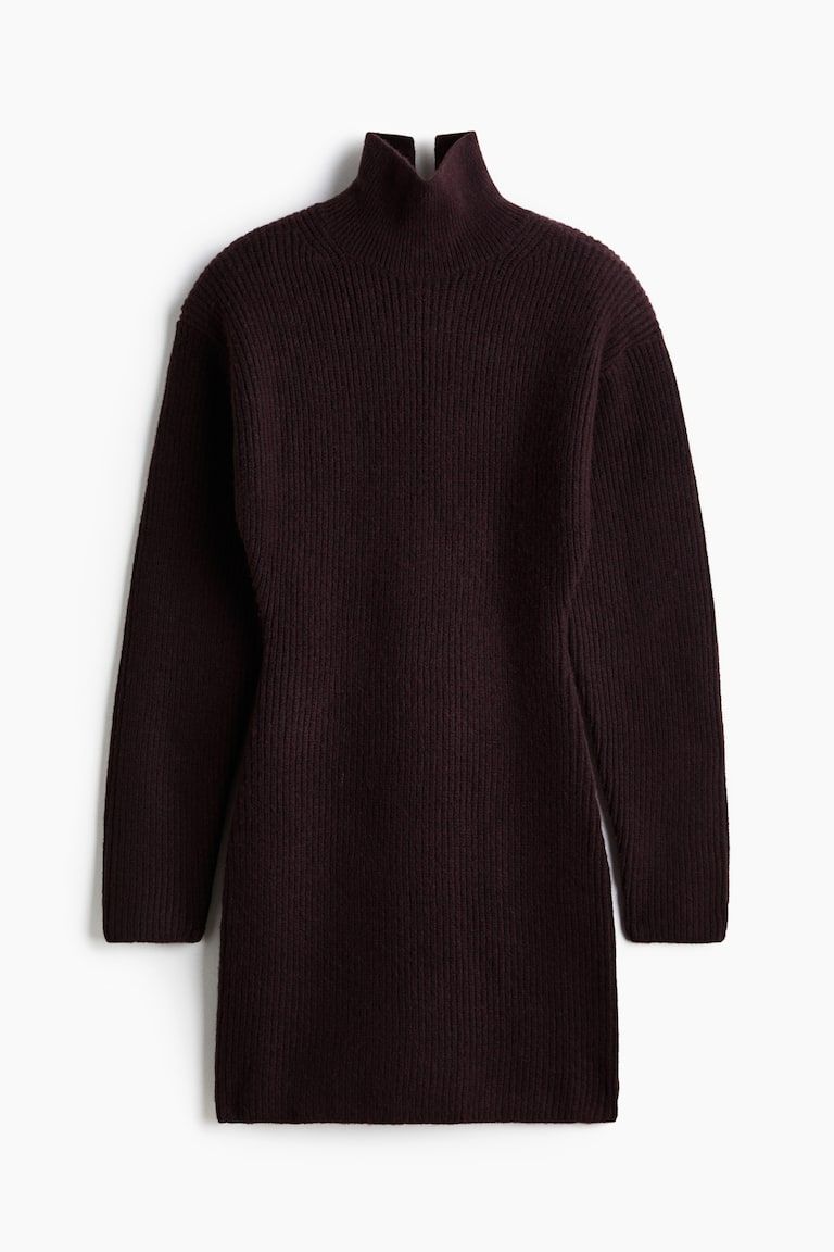 Rib-Knit Shoulder-Pad Dress