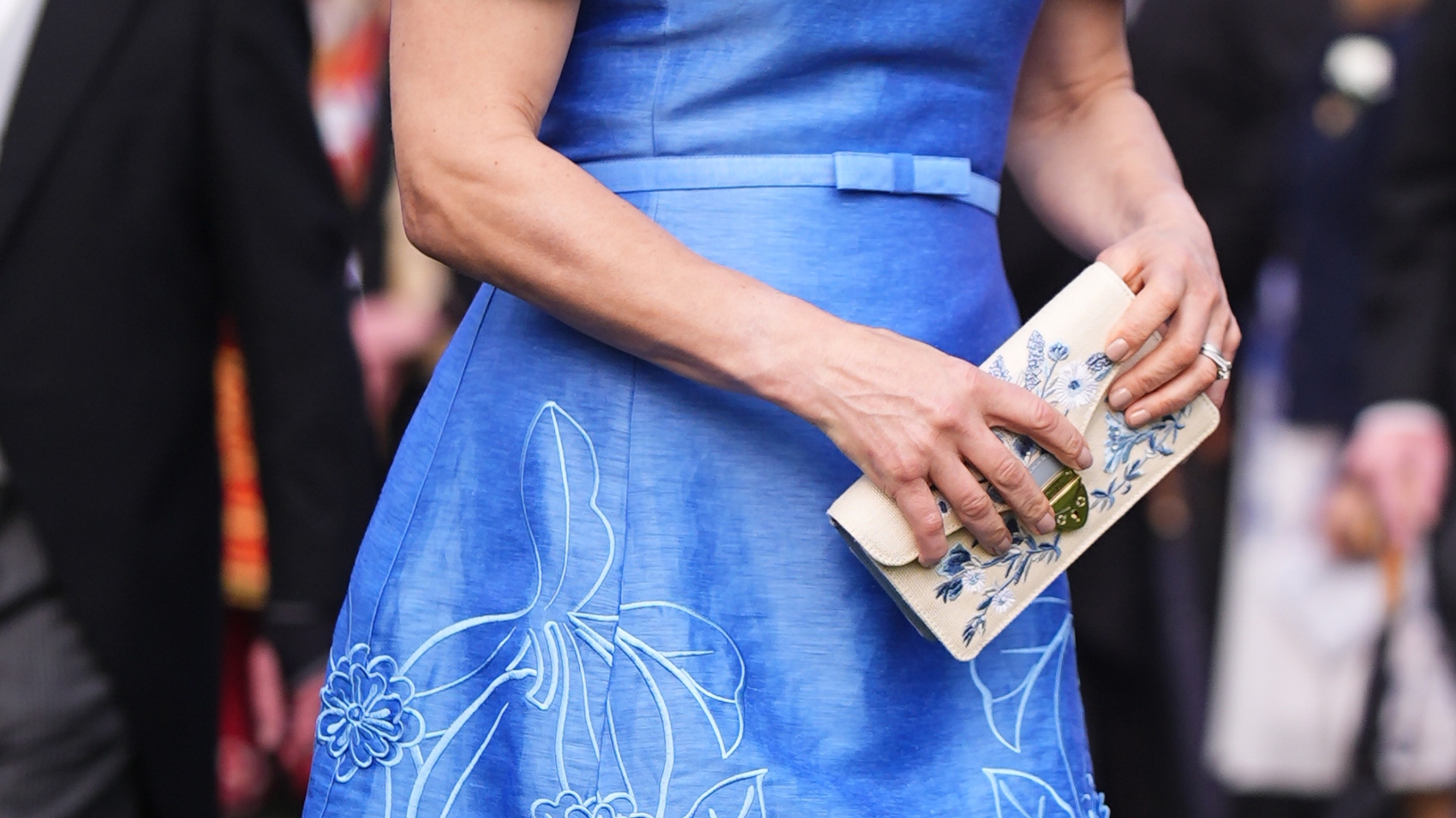A close-up of Zara Tindall's bag during a Royal Garden Party at Buckingham Palace on May 8, 2026