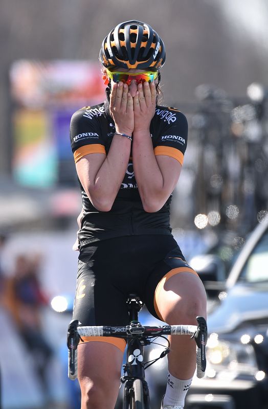 Elisa Longo Borghini (Wiggle Honda) can't believe she's just won