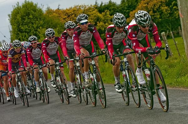 V Australia were prominent on the front of the peloton right throughout stage five.