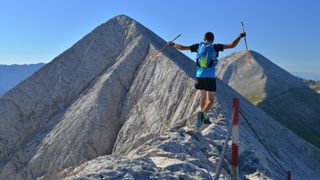 what is ultra running: runner on mountain ridge
