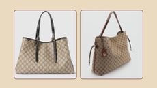 Mango's high street lookalike for Gucci's Emblem tote bag