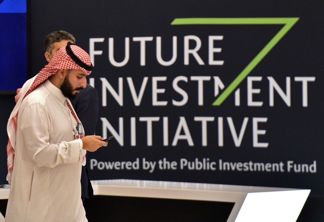 A man at the Saudi investment conference