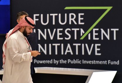 A man at the Saudi investment conference