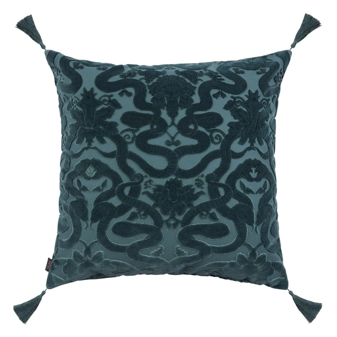 ANACONDA Large Tassel Cut-Velvet Cushion