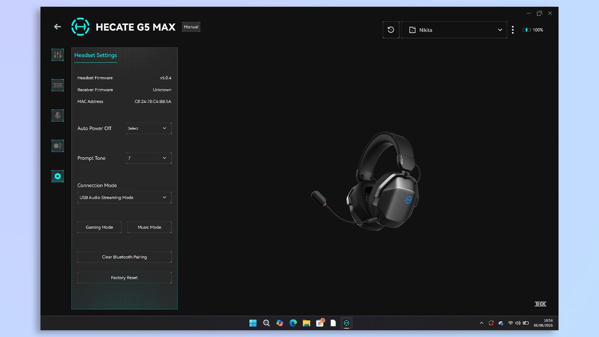 Edifier G5 Max customization app screenshot