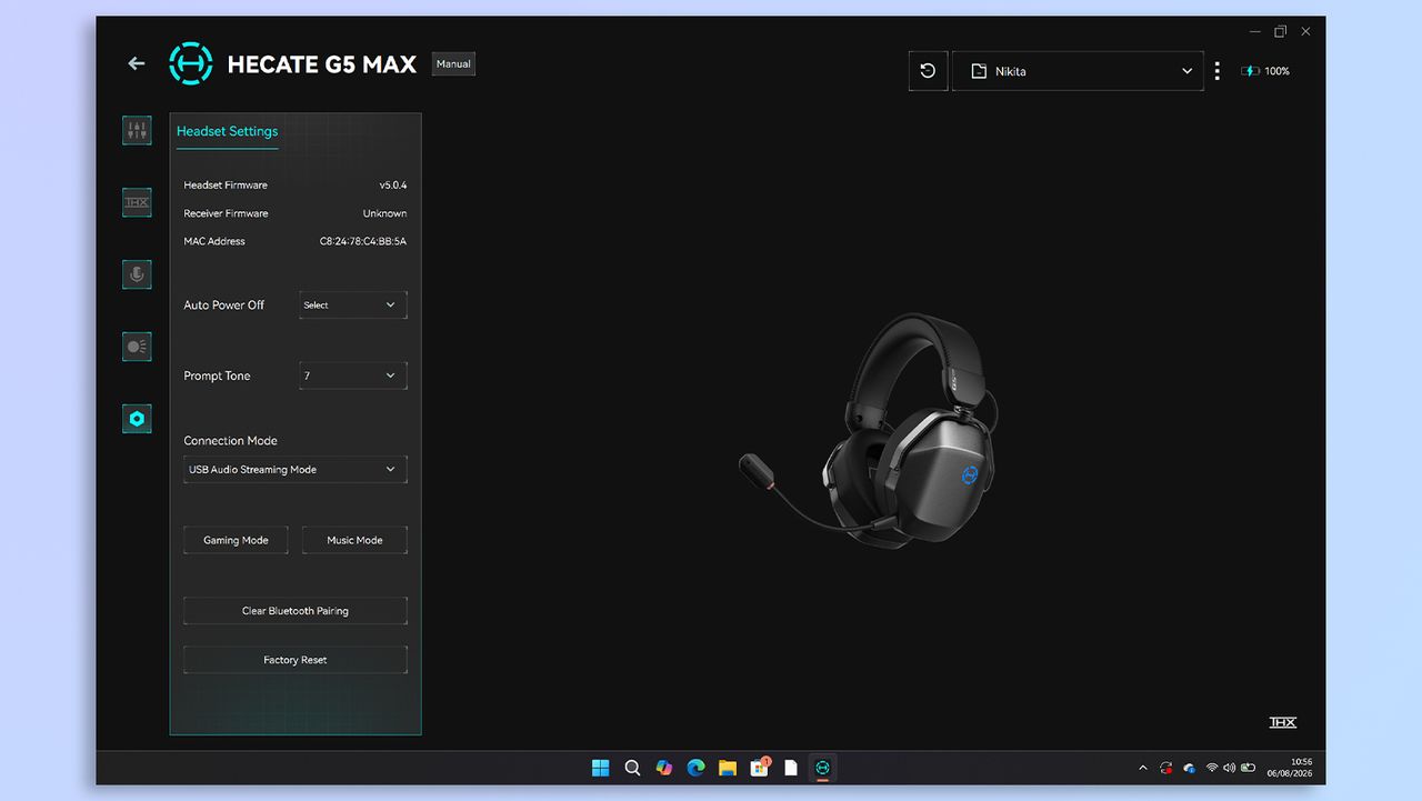Edifier G5 Max customization app screenshot