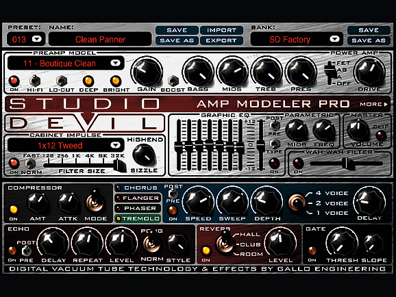 Amp Modeler Pro packs everything into a single-page interface.