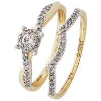 Revere 9ct Gold 0.35ct Diamond Engagement Ring Set, £299.98 at Argos