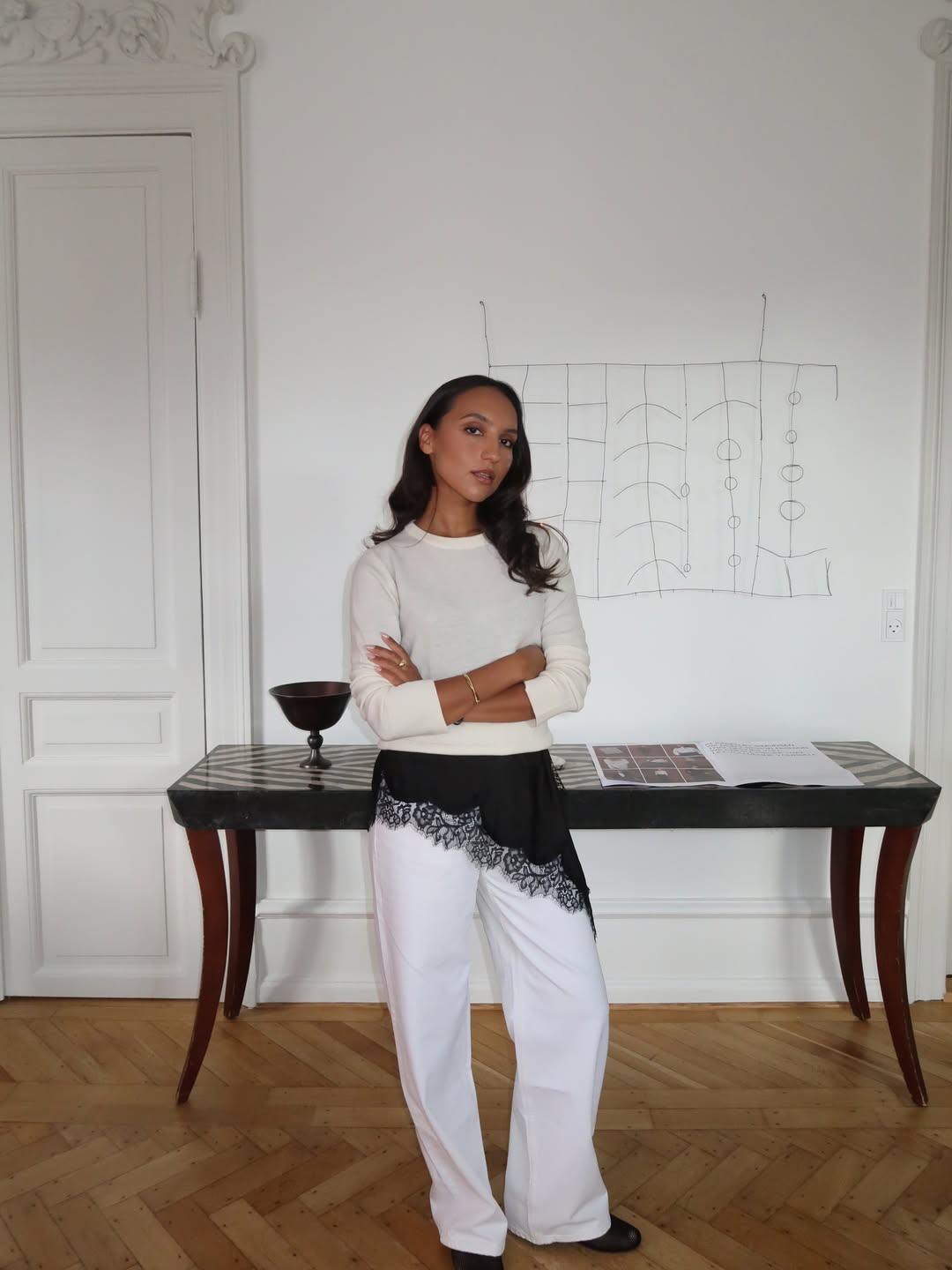 Ingrid in cream-coloured knit