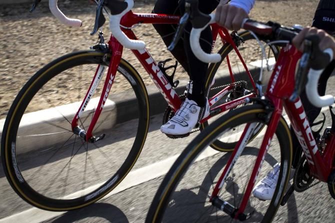 The viper red of Trek's 2015 Domane 6 series stands out.