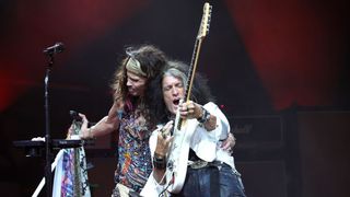 Joe Perry (left) and Steven Tyler perform onstage