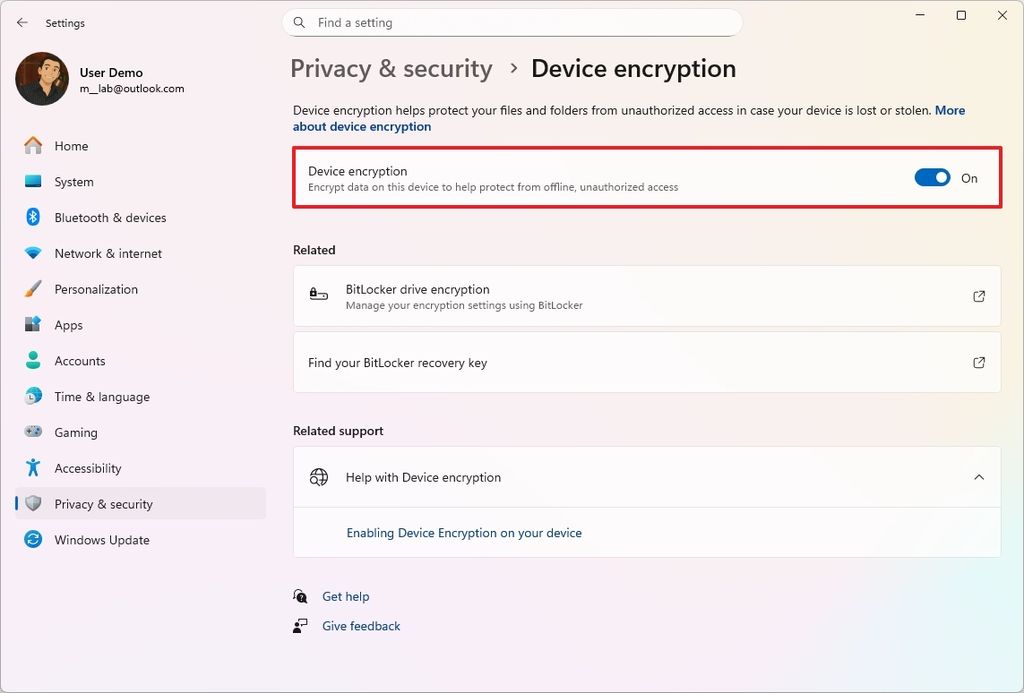 Windows 11 Device Encryption