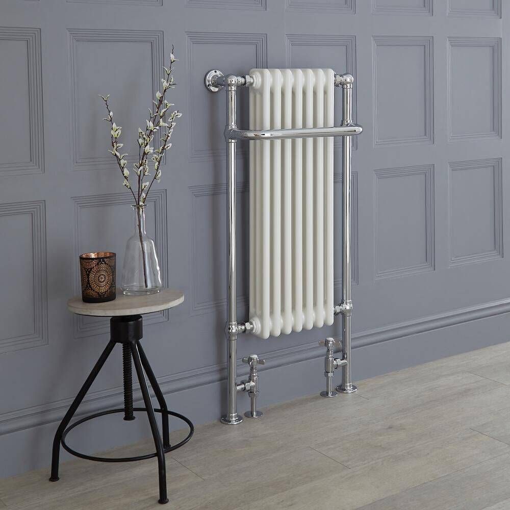 Milano Elizabeth - White and Chrome Traditional Heated Towel Rail - Choice of Size