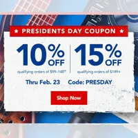President's Day Coupon: Up to 15% off
PRESDAY