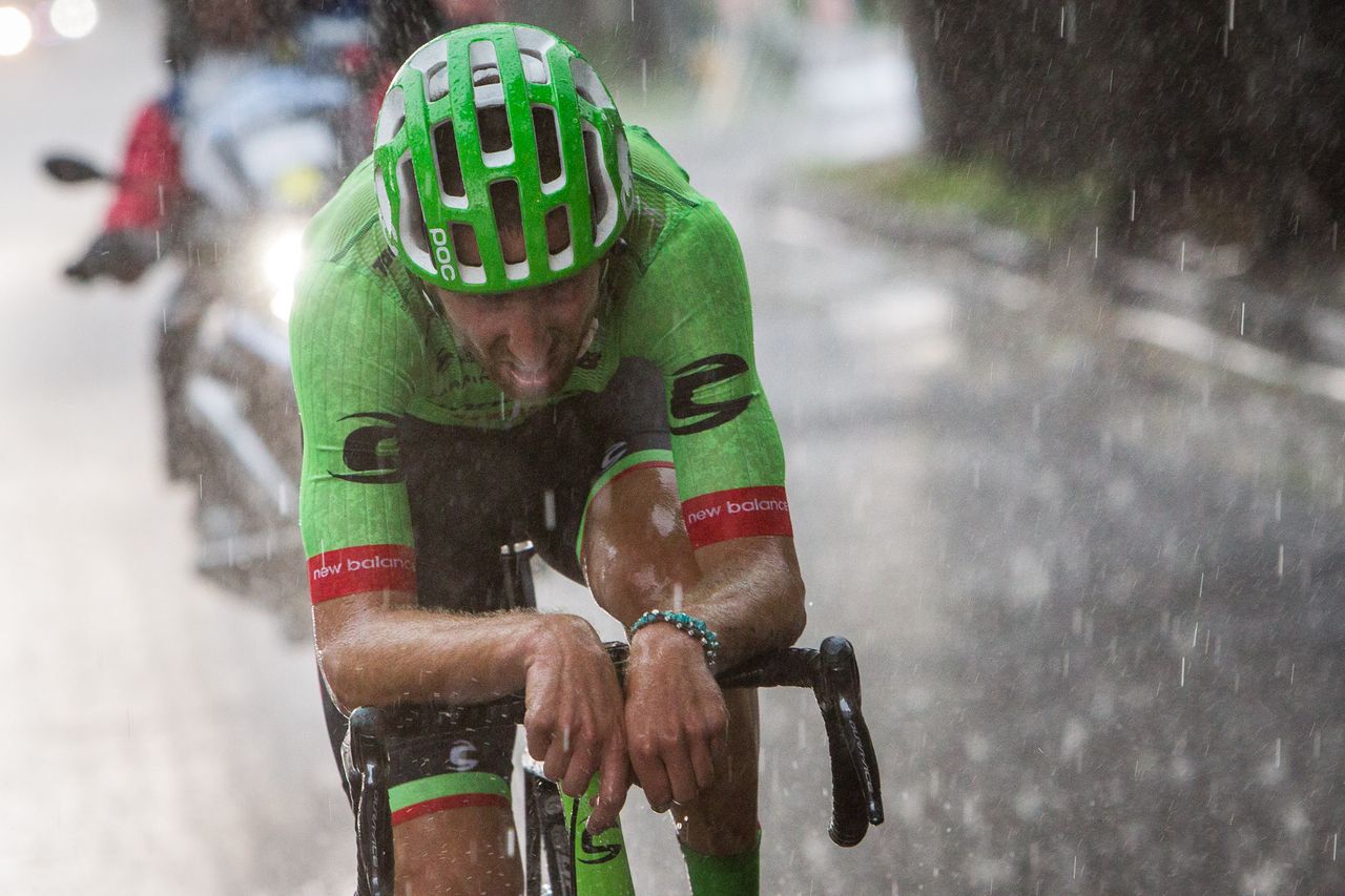 Taylor Phinney (Cannondale-Drapac) trying his luck with a late attack