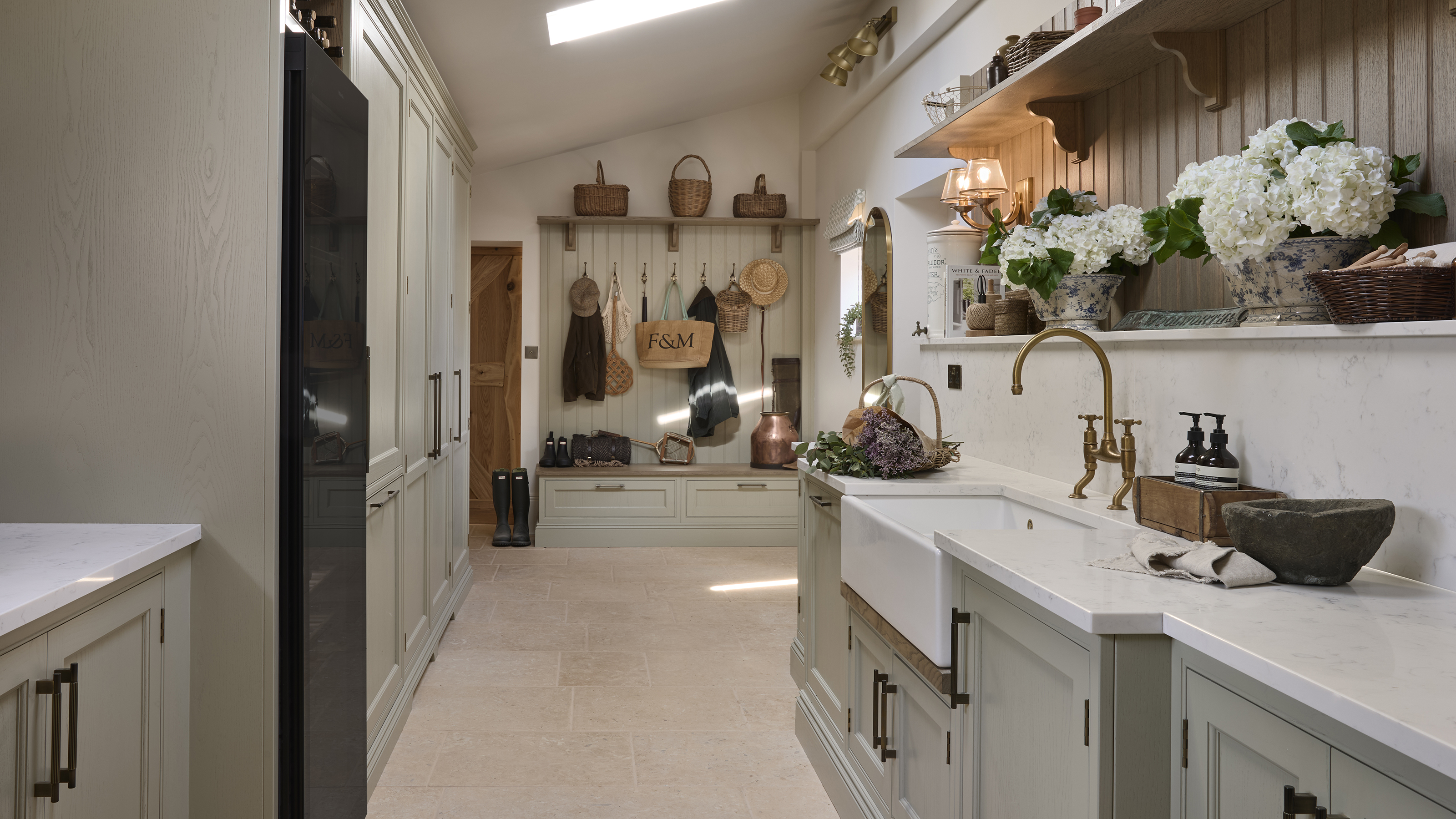 Green galley kitchen