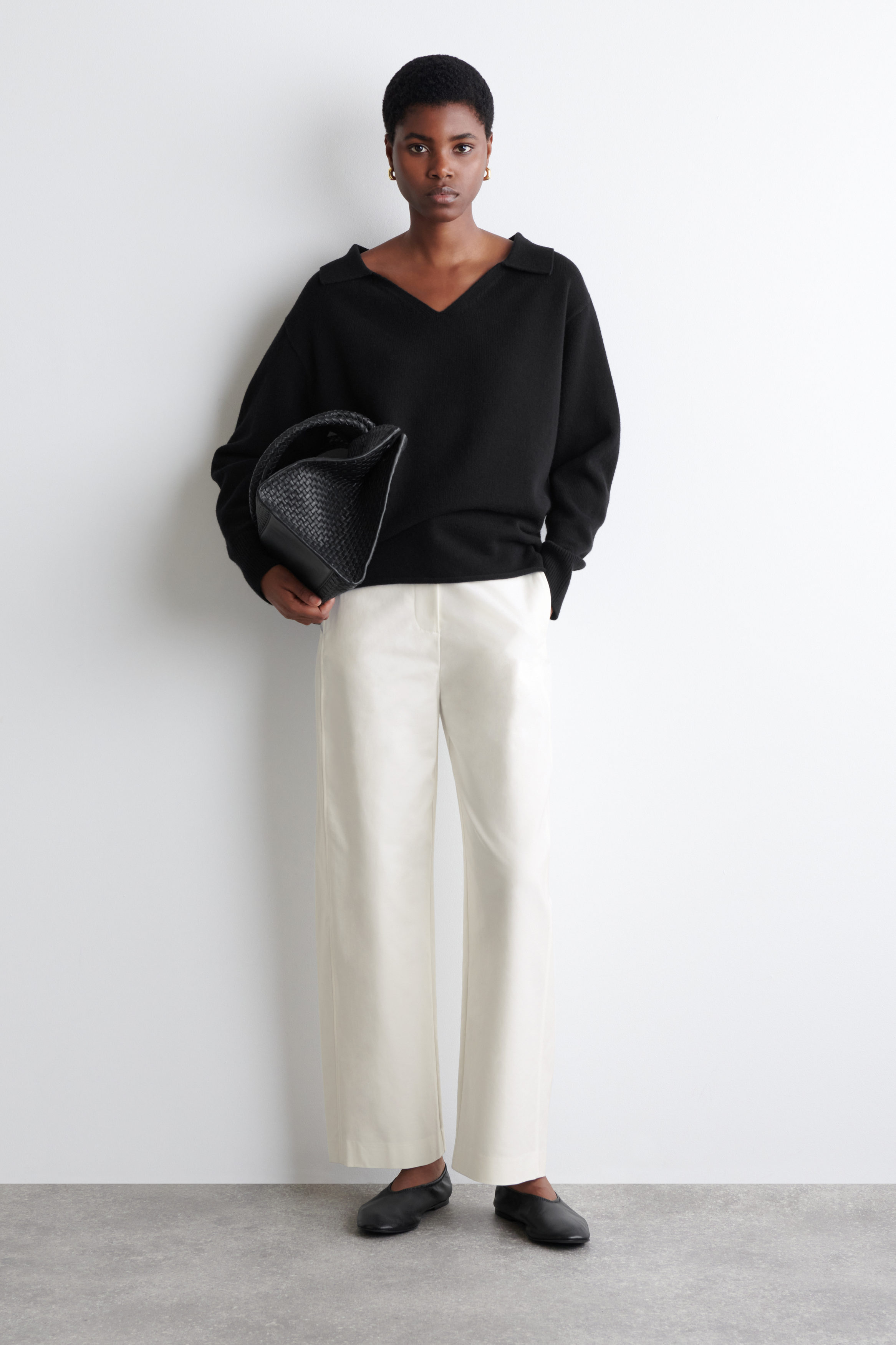 Pima Cotton Barrel-Leg Trousers
