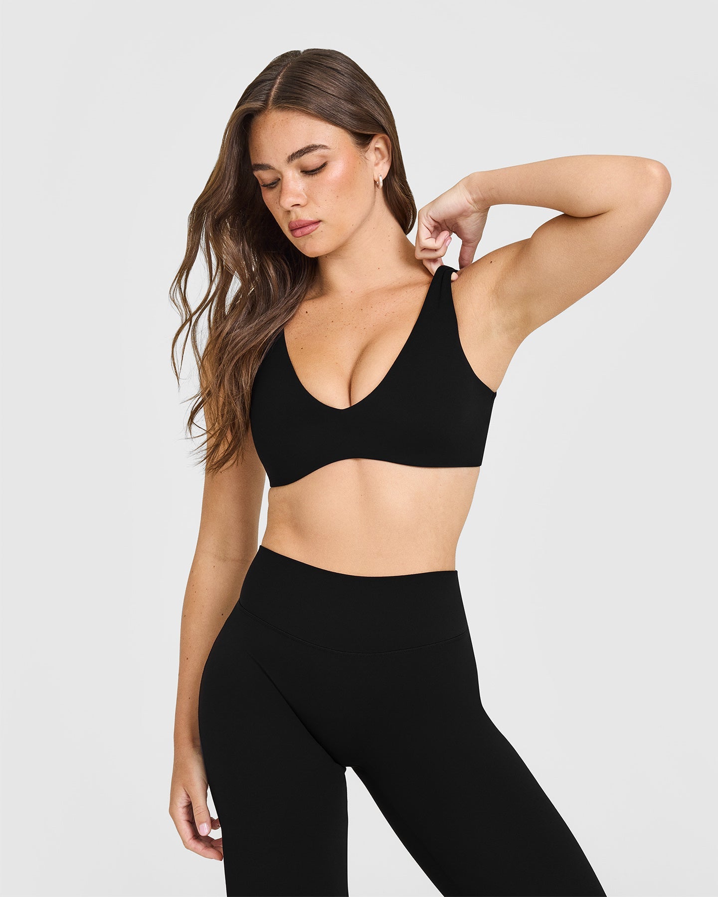 Softmotion&amp;trade; Scoop Back Bralette With White Logo | Black