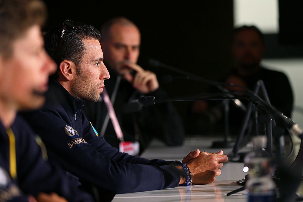 Vincenzo Nibali at Wednesday's pre-Giro press conference.