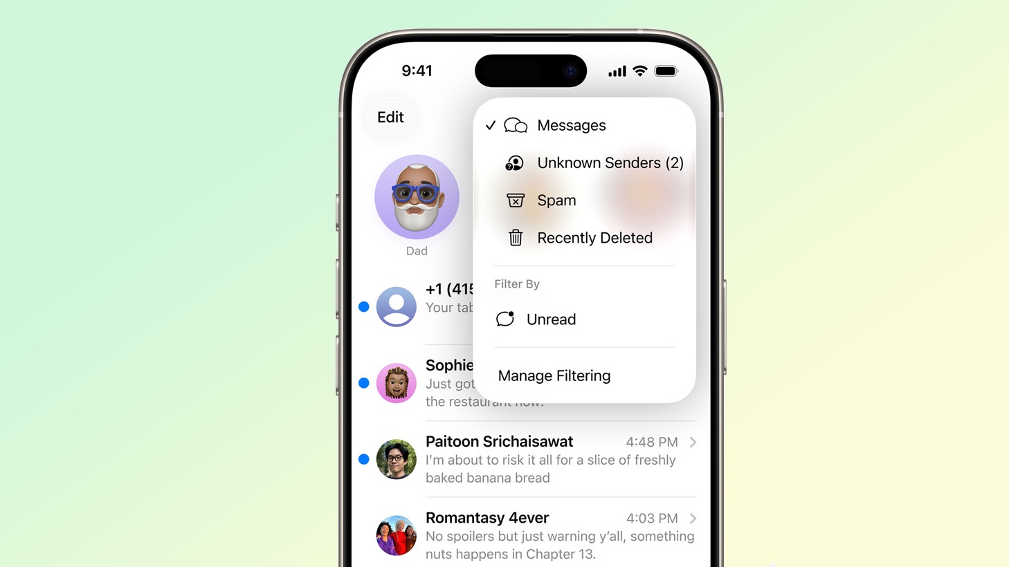 Screening texts from unknown senders in iOS 26 Messages