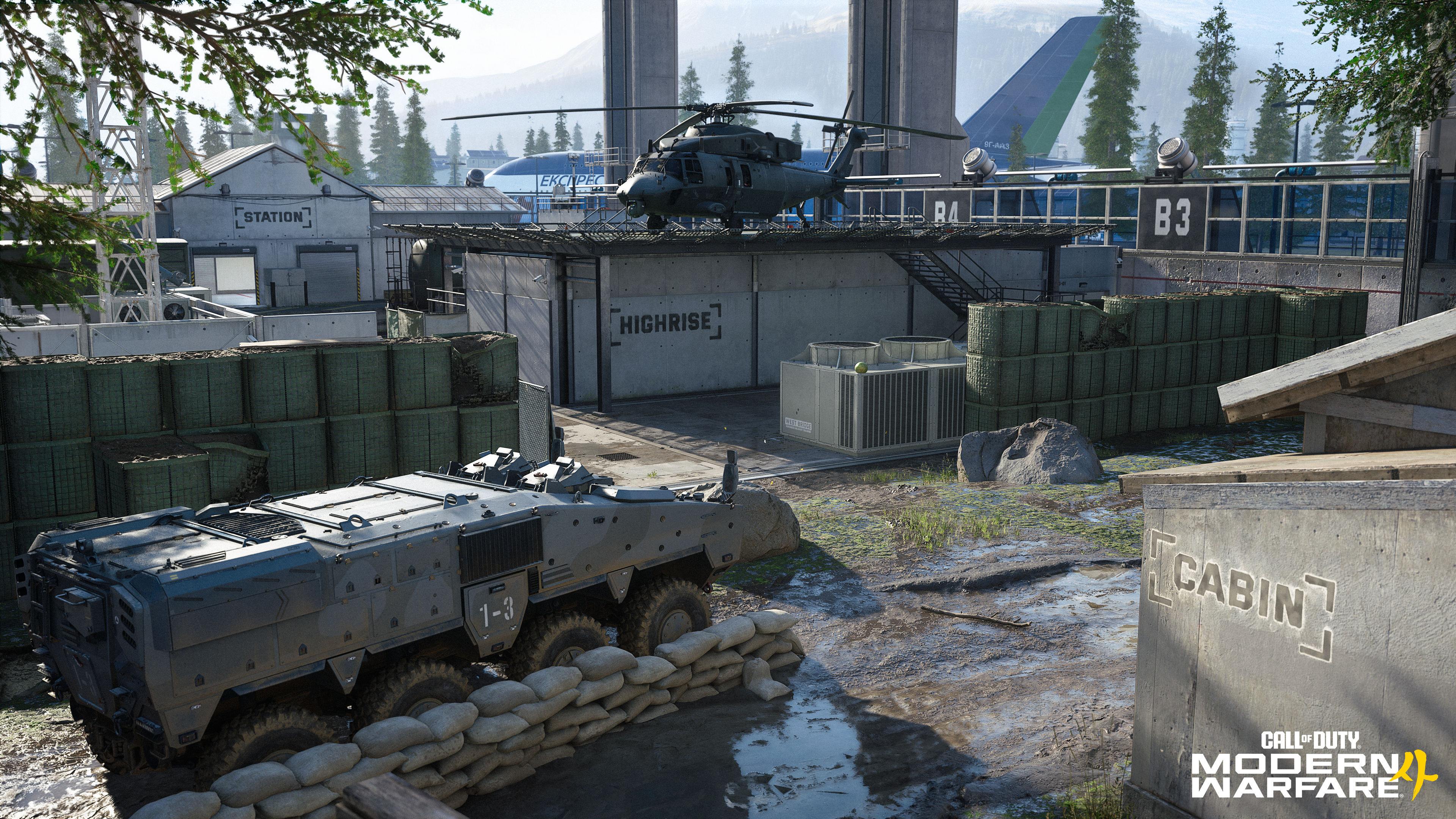 Call of Duty: Modern Warfare 4 introduces the new dynamic map, Kill Block, with rotating slabs that change the scenery of the arena every round.