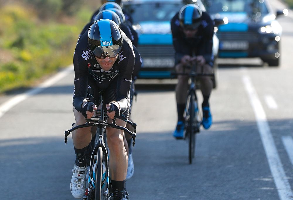 Team Sky on course for the opening time trial in Valencia