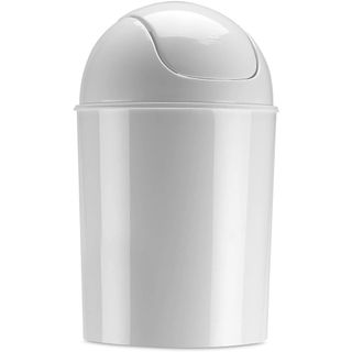 mini waste can from Umbra in light silver