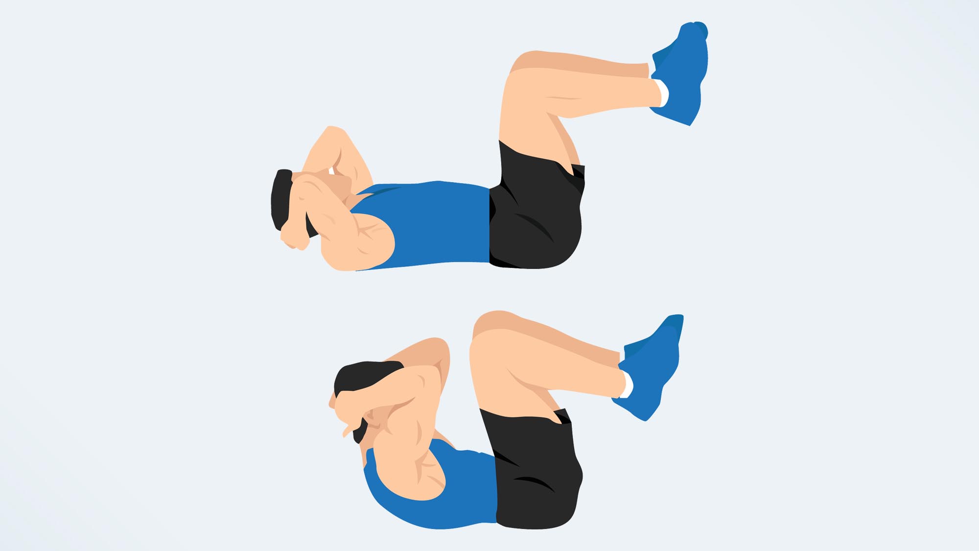 a man doing an elevated crunch