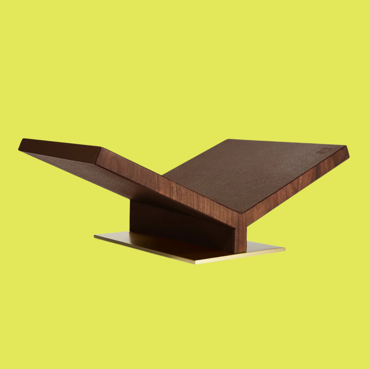 A brown bookstand