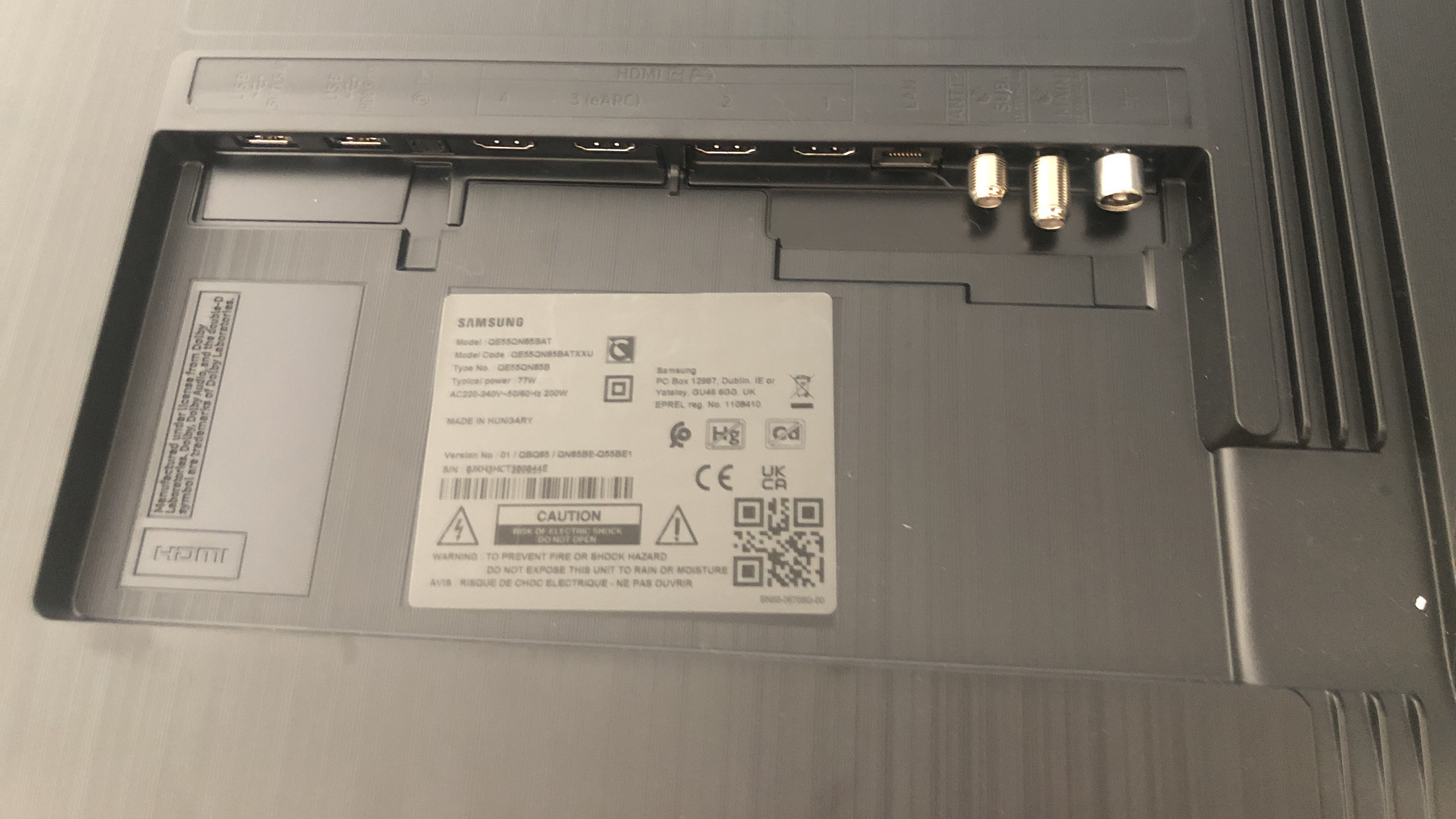 Samsung QN85B connections