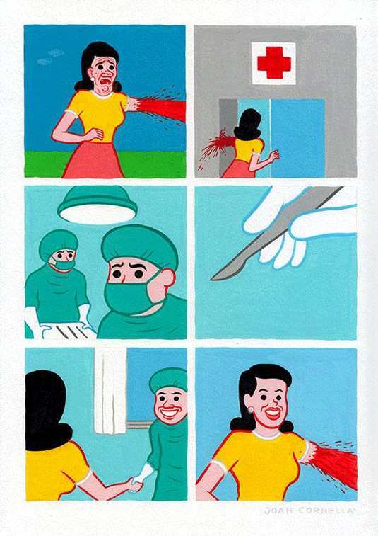 Joan Cornellà isn't afraid to point out society's superficiality and hypocrisy in rather disturbing ways