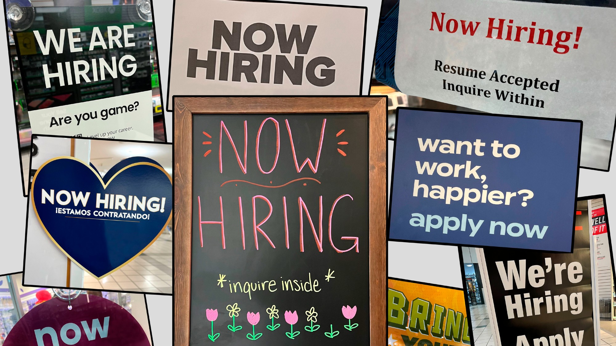 Now hiring signs