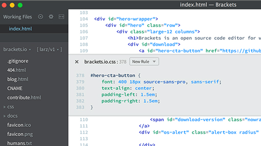 Adobe's code editor Brackets officially migrates from beta today
