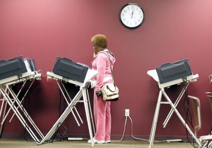 Voting machines in Toledo, Ohio during the 2008 election.