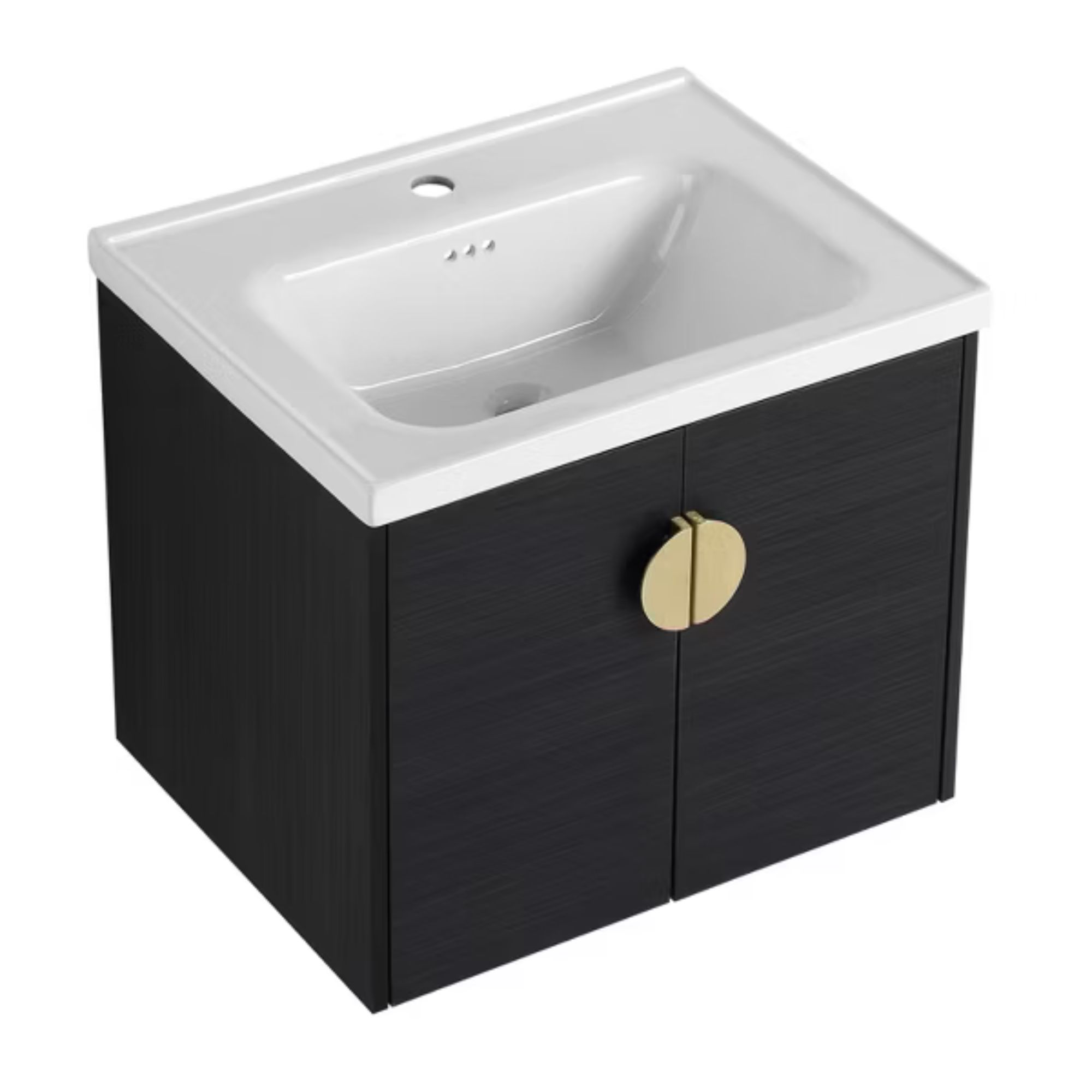 Dark bathroom vanity