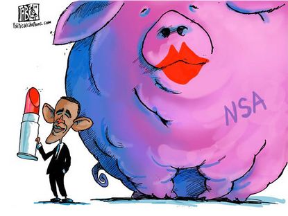 Obama cartoon NSA policy
