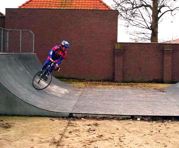 Nick Weighall Taking his turn on the half-pipe