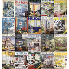 A grid of Ideal Home magazine covers from the past 100 years