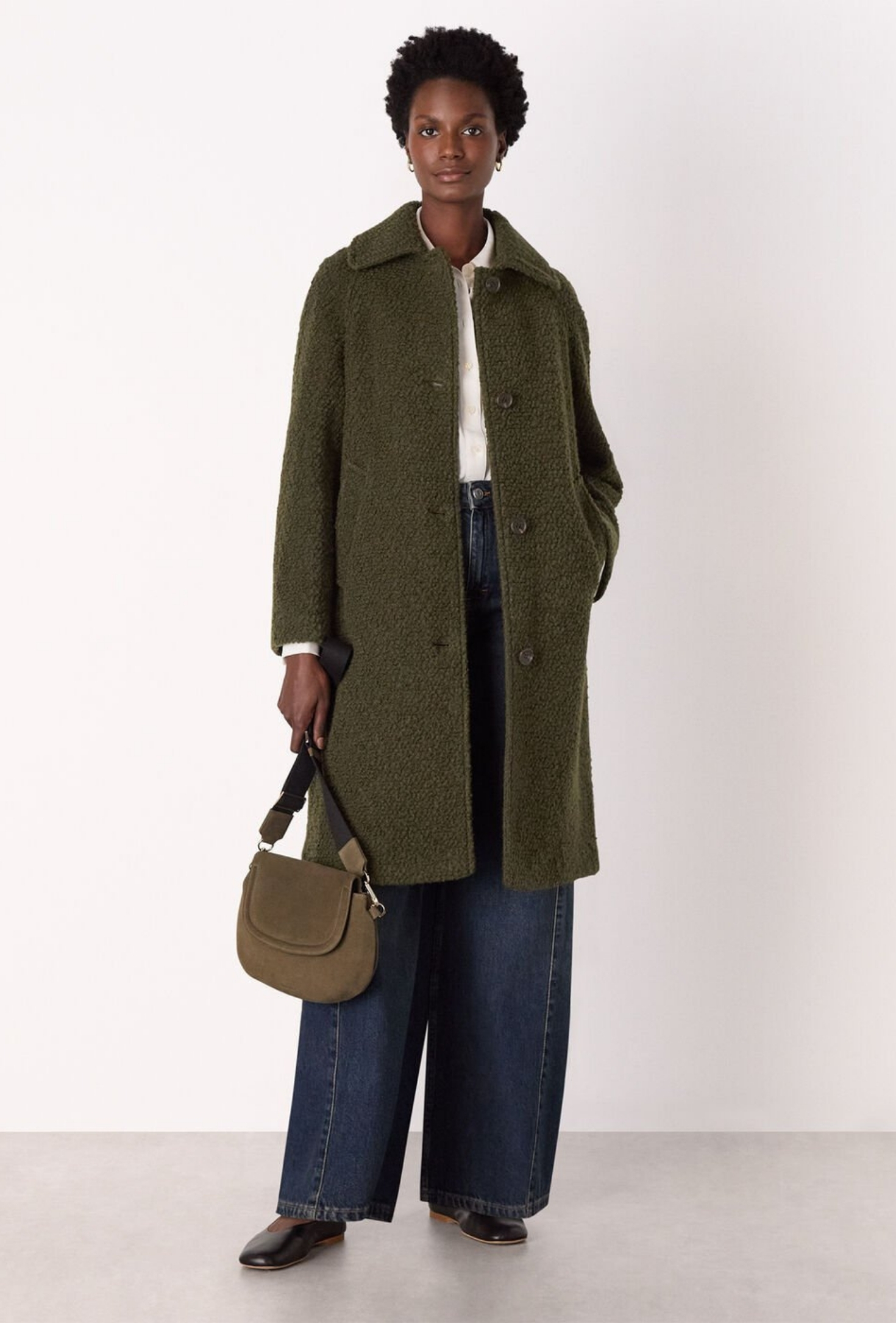 Khaki Romy Boucle Coat