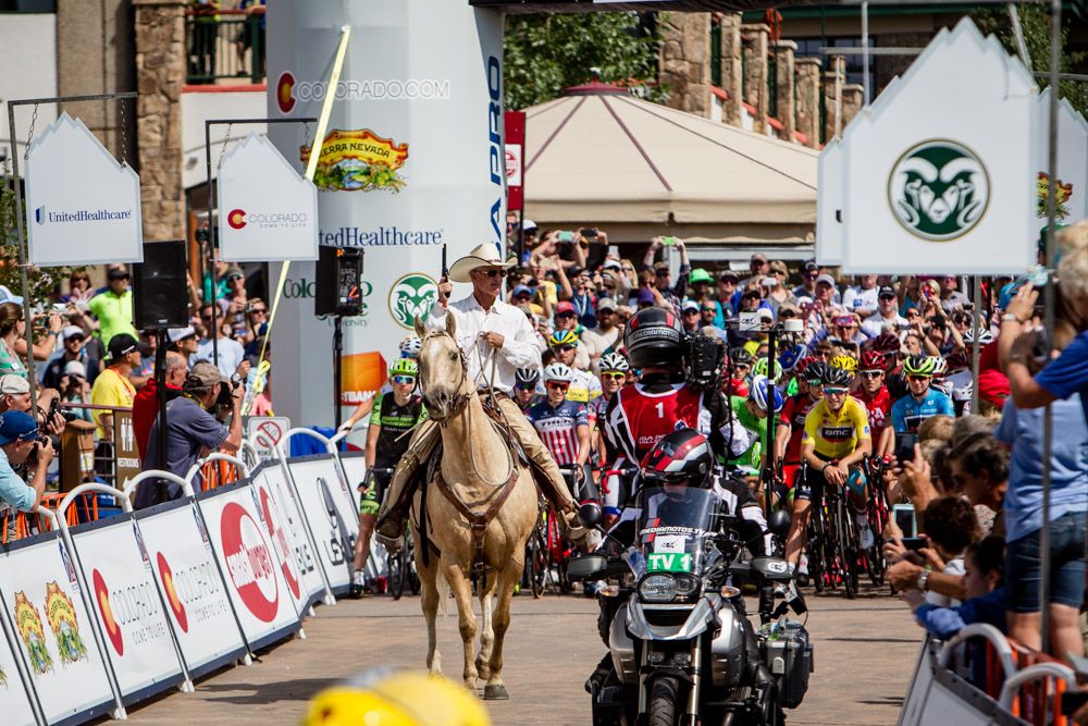 Riders wait for the gun to fire to begin stage 2.