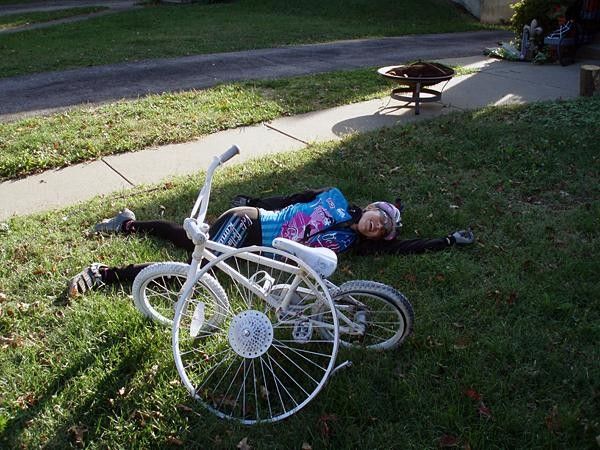 Barb in the bicycle graveyard