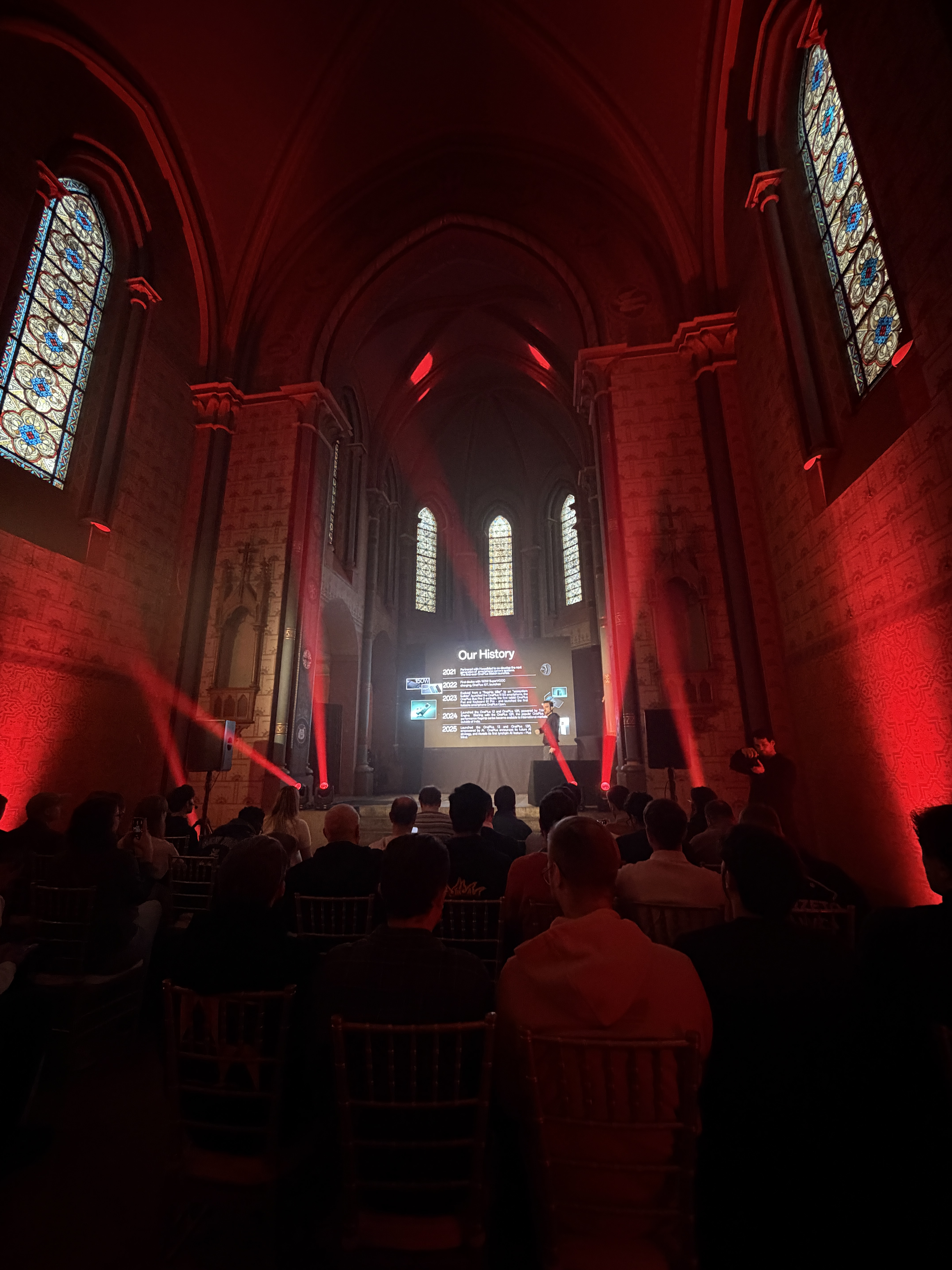 A dimly-lit church in Prague