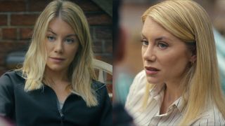 The two different versions of Jennifer Holland's Emilia Harcourt in Peacemaker Season 2