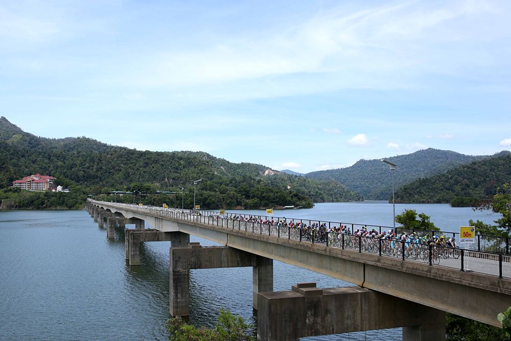 The peloton at the Tour de Langkawi