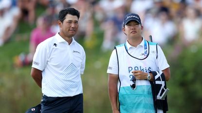 Hideki Matsuyama and Shota Hayafuji at the Paris 2024 Olympic men&#039;s golf tournament