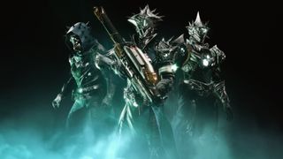 three guardians standing abreast in new armor