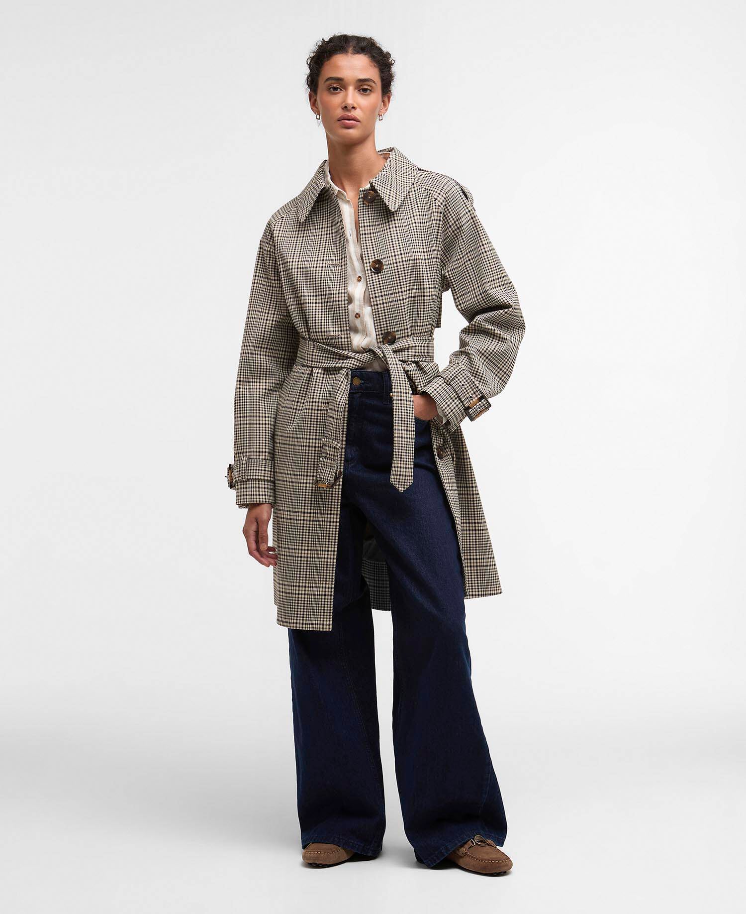 Maia Check Showerproof Trench Coat
