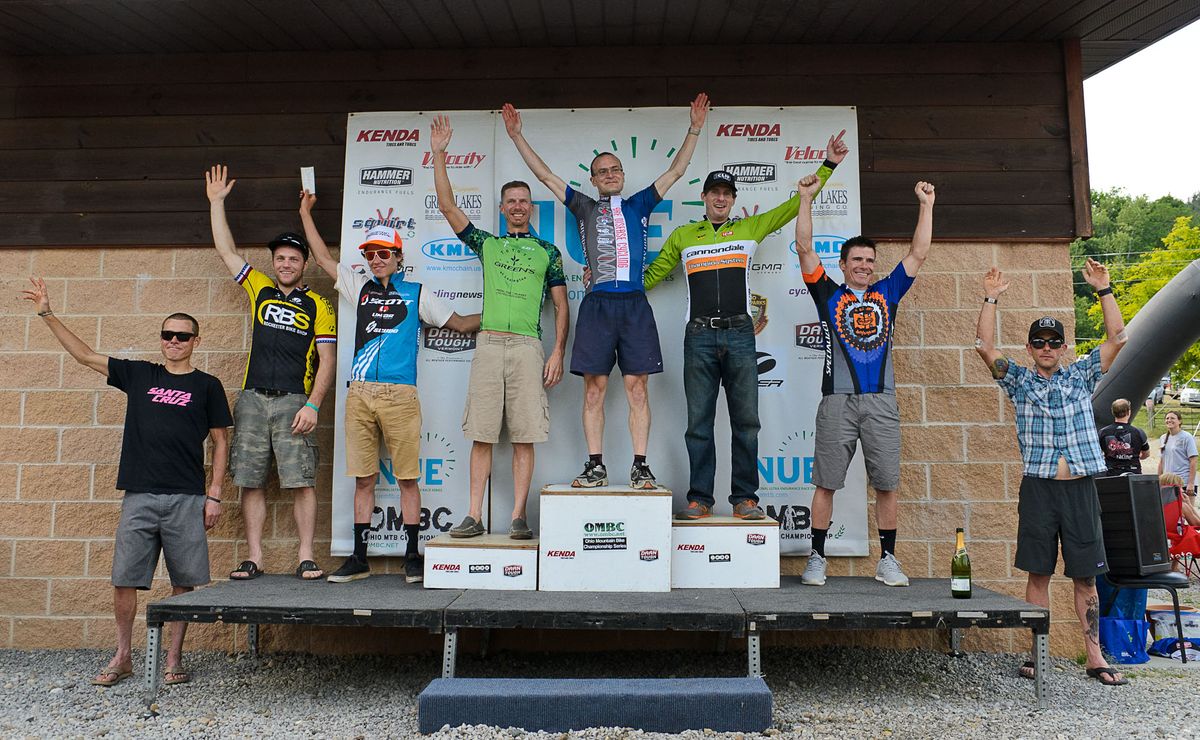 The men's podium